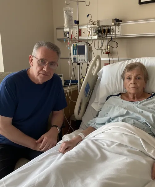 Angela costurando no hospital